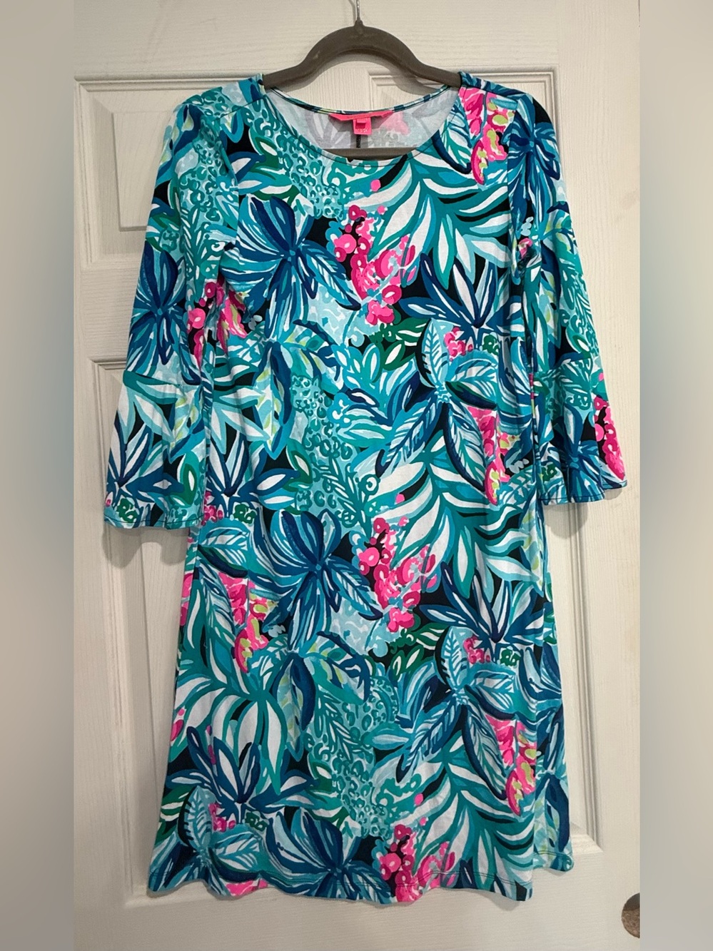 Lilly Pulitzer Teal, Pink & Navy Floral Shift Dress